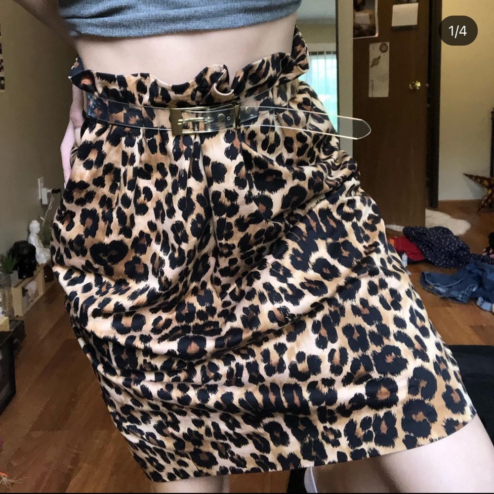 cheetah print skirt size 12